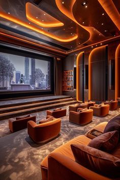 Home Cinema Room Ideas, Luxurious Home Theater, Teen Hangout Room, Cinema Ideas, Private Cinema, Theatre Seating, Tiered Seating, Theater Room Design, Hangout Room