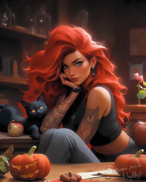 Redhead Characters, Scary Wallpaper, Digital Portrait Art, Redhead Beauty, Jessica Rabbit, Pinturas Disney, Goddess Art, Redhead Girl, Witchy Woman