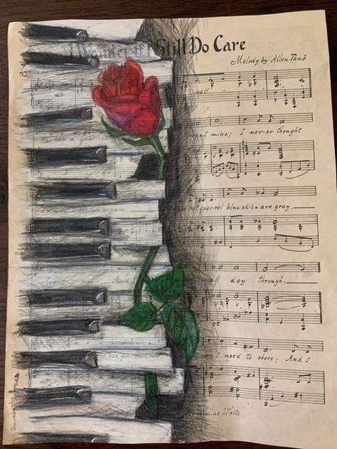 Art With Music Sheets, Music Artwork Paintings, Sheet Music Artwork, Music Notes Art, Piano Art, Sheet Music Art, Music Drawings, Book Page Art, Music Artwork