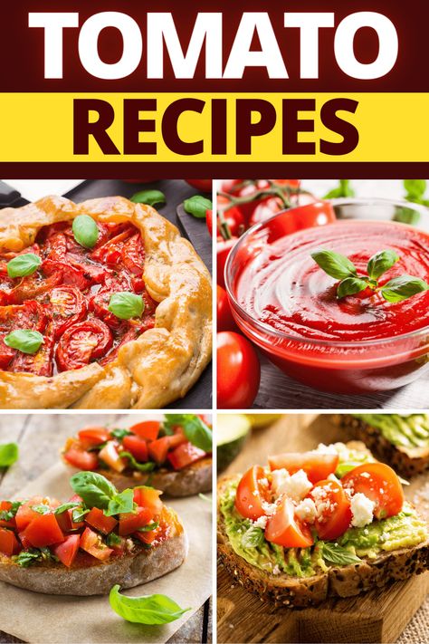 These fresh tomato recipes are healthy, light, and so delicious! From sauces to soups to salads, these are some of the best tomato dishes around! Arrabiata Sauce, Oven Roasted Tomatoes, Tomato Dishes, Fresh Tomato Recipes, Artisan Pizza, Tomato Jam, Peach Salad, Tomato Sauce Recipe, Tomato Pesto