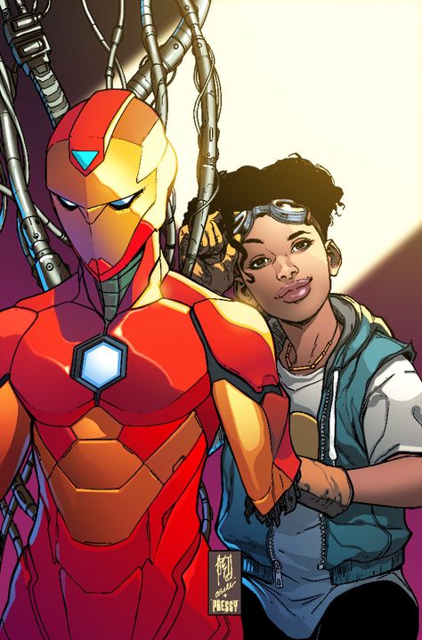 Ironheart Iron Heart Comic, Ironman Fanart, Iron Heart Marvel, Iron Man 4, Riri Williams, Superhero Portrait, Invincible Iron Man, Black Heroes, Black Superheroes