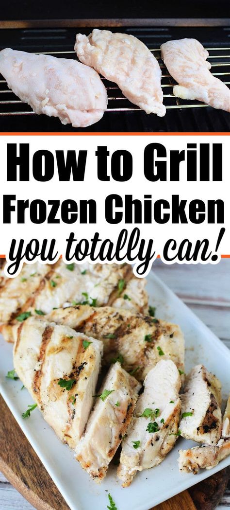 How to cook frozen grilled chicken breast to tender and juicy. Grilled on your barbecue or Traeger, this is how to keep it moist. Grilling Frozen Chicken, Cooking Frozen Chicken Breast, Grilled Chicken Tenders, Bbq Chicken Breast, Grilled Chicken Breast, Chicken Tenderloin Recipes, Cooking Frozen Chicken, Cooked Chicken Recipes, Pressure Cooker Chicken