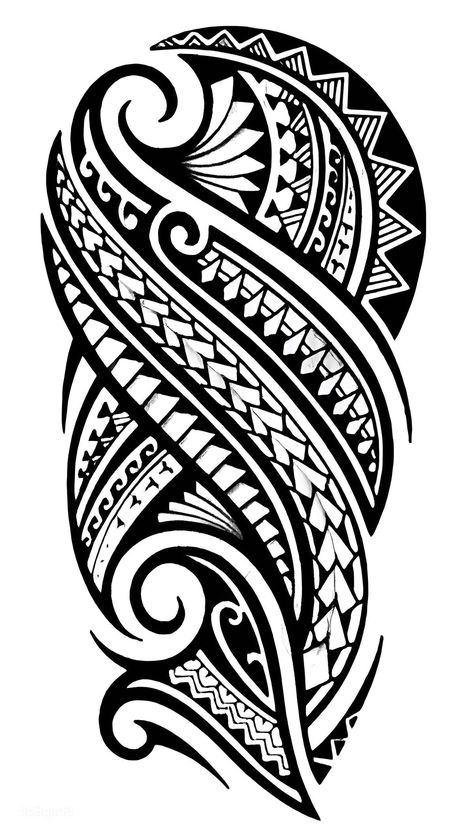 Half Sleeve Tattoos Polynesian, Maori Tattoo Design, Polynesian Forearm Tattoo, Maori Tattoo Patterns, Maori Tattoo Arm, Polynesian Tattoo Sleeve, Tato Maori, Around Arm Tattoo, Hippie Tattoo