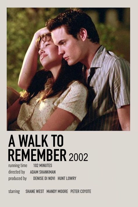 A Walk To Remember Movie, Halloween Costume Movie, Remember Movie, Film Romance, A Walk To Remember, Indie Movie Posters, Shane West, Filmy Vintage, Iconic Movie Posters