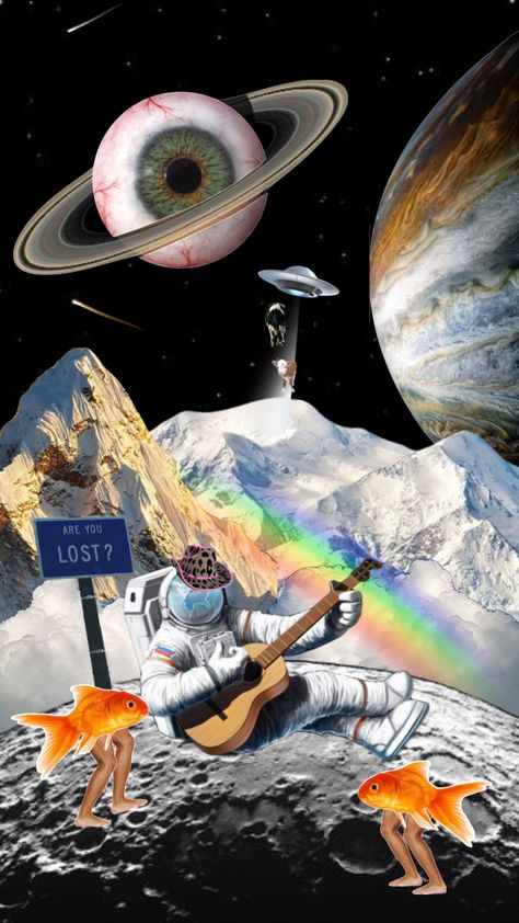 #space #outerspace #trippy #astro #astronomy #astronaut Vintage Futurism, Surreal Collage Art, Alien Aesthetic, Space Space, Surreal Collage, Magazine Collage, Collage Techniques, Energy Art, Phone Wallpaper Patterns