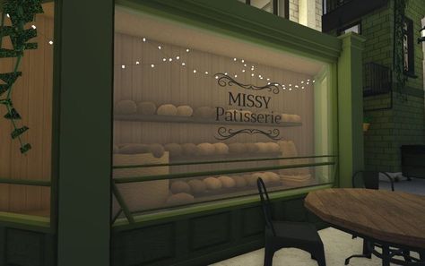 Realistic Cafe Bloxburg, New York In Bloxburg, Bloxburg Thrift Shop, Bloxburg Cafe Exterior Ideas, Bookstore Bloxburg, Bloxburg Sidewalk, Bloxburg Town Shops Ideas, Bloxburg City Shops, Aesthetic Cafe Bloxburg