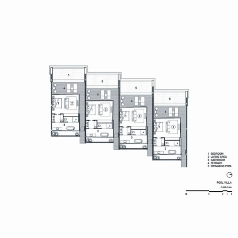 IDIN Architects - Tara Villa Hotel in Kanchanaburi, Thailand: a small resort at the Kwai riverbank Resort Planning Layout, Mini Resort Design Plan, Resort Villa Design, Small Hotel Floor Plan, Small Resort Design Plan, Villa Floorplan, Small Resort Layout Plan, Resort Floor Plan Layout, Villa Resort Design Plan