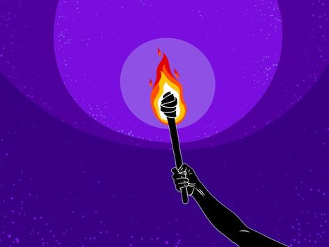 Church Logo Design, Fire Torch, Olympic Flame, Hand Raised, Church Logo, Hand Illustration, The Light, Premium Vector, Light In The Dark