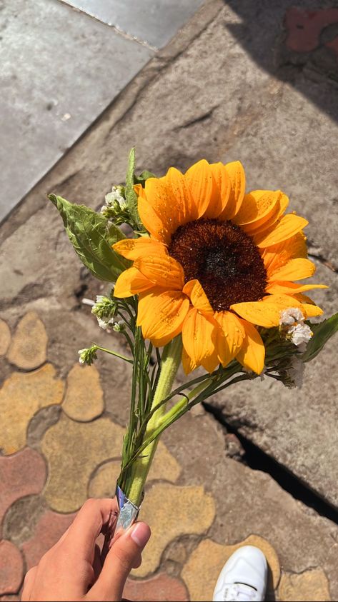 Sunflower Bouquet Aesthetic, Floral Flatlay, Sunflower Girl, Sunflower Bouquet, Boquette Flowers, Sunflower Bouquets, Cat Flowers, Nothing But Flowers, Flower Therapy