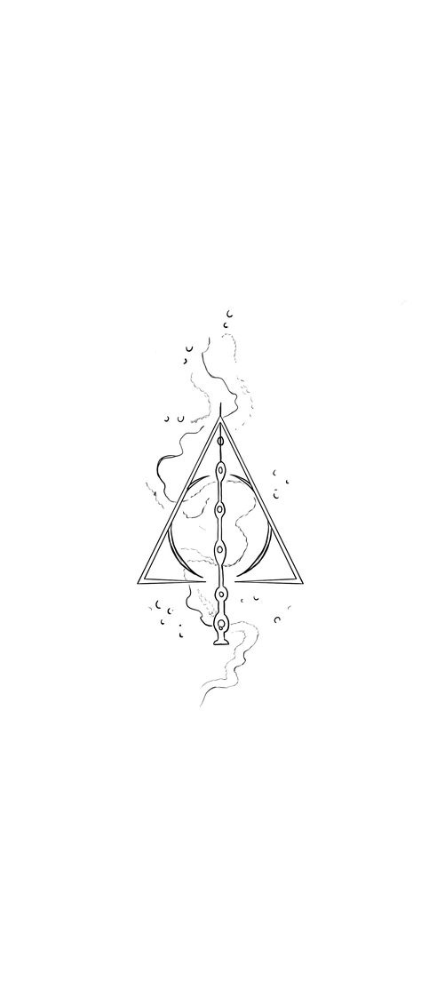 Simple Deathly Hallows Tattoo, Harry Potter Elder Wand Tattoo, Ridikkulus Tattoo, Deathly Hollow Tattoos, Slytherin Tattoo Ideas Minimalist, Harry Potter Minimalist Wallpaper, Harry Potter Tattoos Men, Simple Harry Potter Drawings, Minimal Harry Potter Tattoo