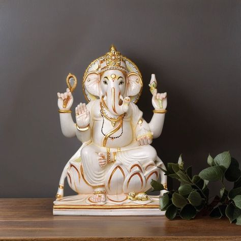 Marble Handicraft, Elephant God Ganesha, Ganesha Murti, Ganpati Idol, Lord Ganesha Statue, Temple Home, Ganesha Idol, God Statue, Ganesh Idol