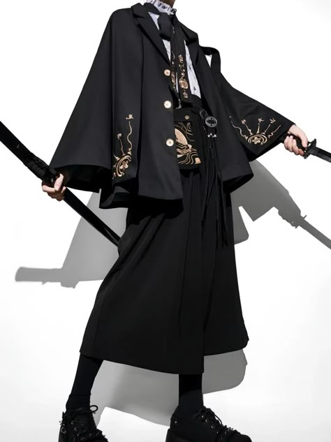 Wandering Swordsman, Modern Samurai, Samurai Clothing, Shopping Link, Modern Kimono, Chinese Fashion Street, Concept Clothing, Dress Design Sketches, Monochrome Fashion