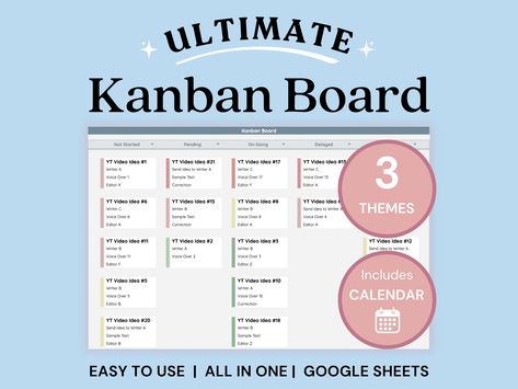 Easily visualize your projects and tasks with this Kanban board template. Customize the columns to track progress, set deadlines, and assign owners. Get started Kanban Board Ideas, Life Management Binder, Task Tracker, Google Spreadsheet, Priority List, Project Management Templates, Kanban Board, Priorities List, Board Template