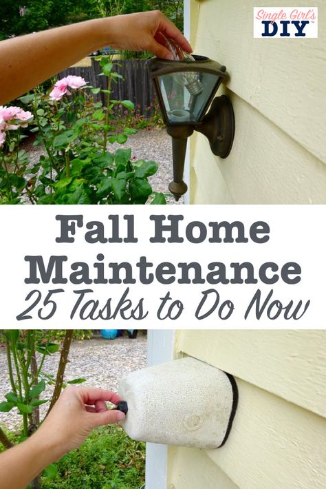 Fall Home Maintenance, Fall Maintenance, Diy Home Decor For Apartments, Home Maintenance Checklist, Maintenance Checklist, Home Fix, Diy Home Repair, Small Budget, Home Upgrades