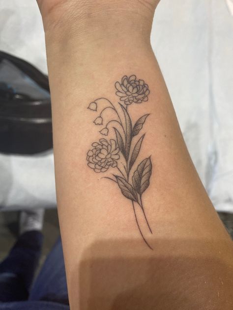 Best friend tattoo, birth flower tattoos, November, May, Chrysanthemum, Lily of the Valley, tattoo, fine line, dainty Chrysanthemum And Lily Of The Valley, November And May Flower Tattoo, Crysanthemum Tattoo Bouquet, Chrysanthemum And Snowdrop Tattoo, Lily Of The Valley And Chrysanthemum, Chrysanthemum And Lily Of The Valley Tattoo, Lily Of The Valley And Marigold Tattoo, Tiny Chrysanthemum Tattoo, Lily Of The Valley And Chrysanthemum Tattoo