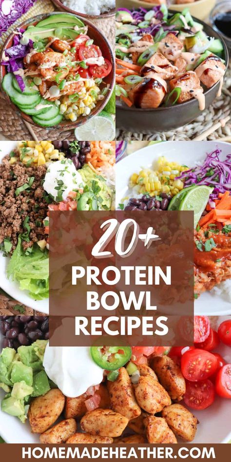 Delicious protein bowls packed with nutritious ingredients and full of flavor. Perfect for creating a satisfying meal to fuel your day! Beef Protein Bowl, Protein Bowls Meal Prep, High Protein Bowl Recipes, Ground Beef Protein Bowl, High Protein Buddha Bowl, Protein Bowls Recipes, Protien Meals Bowls, Protein Bowls Dinner, Protein Bowl Recipes