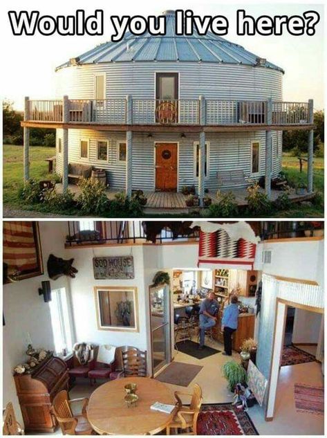 Bin House, Grain Bin House, Yurt Home, Yurt Living, Silo House, Grain Silo, House Shelves, Magnolia Market, The Homestead