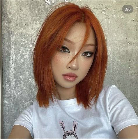 Burn Orange Hair, Ginger Dyed Hair, Dyed Ginger Hair, Ginger Short Hair, Short Ginger Hair, Ginger Hair Inspo, Short Orange Hair, Orange Short Hair, Orange Curly Hair