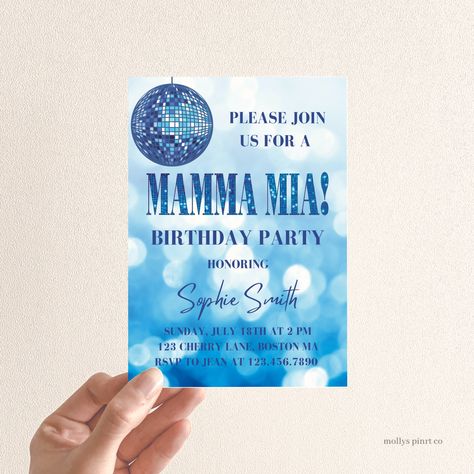 Dancing Queen Bachelorette, Mamma Mia Disco, Mamma Mia Party, Bachelorette Disco, Digital Invitations Birthday, Bachelorette Invite, Disco Bachelorette, Invitations Birthday, Bachelorette Invitations