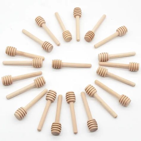 Solid Wood Honey Sticks Perfect Mixing Dispensing Serving - Temu Honey Stirrer, Colorful Kitchen Accessories, Honey Extractor, Honey Coffee, Tea Supplies, Bar Mix, Honey Spoons, Honey Wedding, Honey Sticks