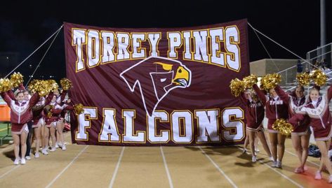 torrey pines high school football breakthrough banner Football Breakaway Banners, Cheer Banners For Football, Banners For Football Games Cheer, New England Flag, Sports Banners High School, Football Banners Run Through First Game, Sports Banner, Lacrosse Shirts, Interest Board