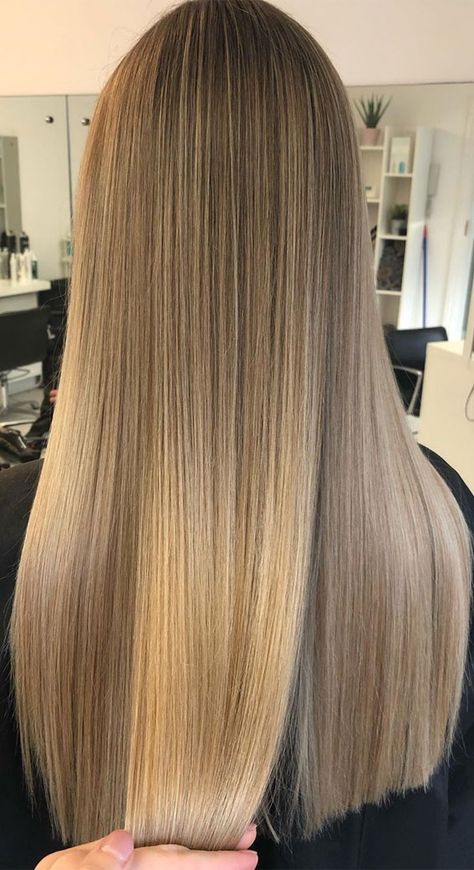 Balayage Blonde To Brunette, Straight Cut Hair Long, Balayage Hair Blonde Medium Caramel, Brunette Balayage Hair Straight, Blonde Hair Morenas, Balayage Hair Straight, Classic Balayage, Long Blonde Straight Hair, Medium Balayage