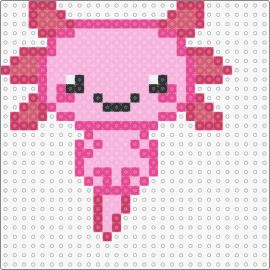 Axolotl Pattern, Baby Dory, Pink Axolotl, Minecraft Gifts, Axolotl Cute, Wide Smile, Perler Bead Creations, Unique Creatures, Fuse Bead Patterns