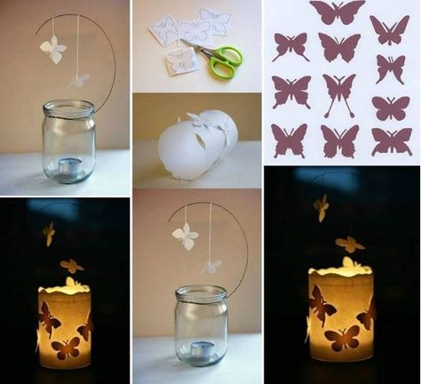 How to DIY Magical Floating Butterfly Lantern tutorial and instruction. Follow us: www.facebook.com/fabartdiy Puppy Crafts, Butterfly Chandeliers, Butterfly Lamp, Crafting Wire, Diy Outdoor Lighting, Candle Projects, Diy Butterfly, Diy Lanterns, Diy Mobile