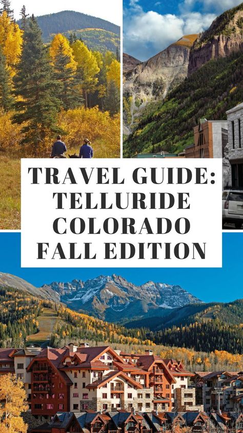 A complete travel guide for visiting Telluride, Colorado in the fall. Learn how you can chase fall splendor on Colorado's western slopes in this article on Virtuoso.com. Telluride Colorado | Telluride Colorado Fall | Telluride Fall Colorado In The Fall, Dunton Hot Springs, Tree Road, Colorado Fall, Telluride Colorado, Yellow Tree, United States Travel, Yosemite National Park, In The Fall