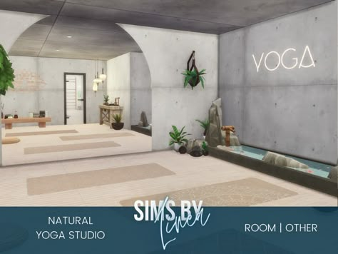 The Sims Resource - Natural Yoga Studio Yoga Studio Sims 4, Sims Yoga Cc, Sims 4 Yoga Studio, Sims 4 Yoga Cc, Sims Gym, Yoga Mirror, Clothes Cc, Ballet Studio, Yoga Essentials