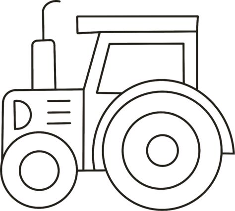 How To Draw A Tractor In (9) Easy Steps For Kids Simple Tractor Drawing, Farming Drawing Easy, Easy Tractor Drawing, How To Draw A Tractor, Farm Drawing Easy, Draw A Tractor, Tractor Crafts, Tractor Clipart, Tractor Drawing