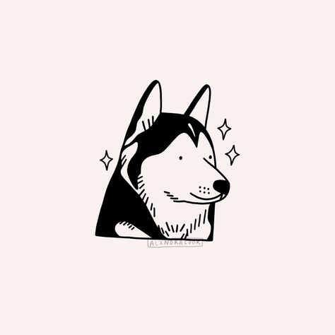 Behance :: For You Tattoo Perro, Husky Tattoo, Dog Illustration Art, Husky Drawing, Digital Art Procreate, Private Tattoos, Minimal Drawings, Custom Pet Art, Art Procreate