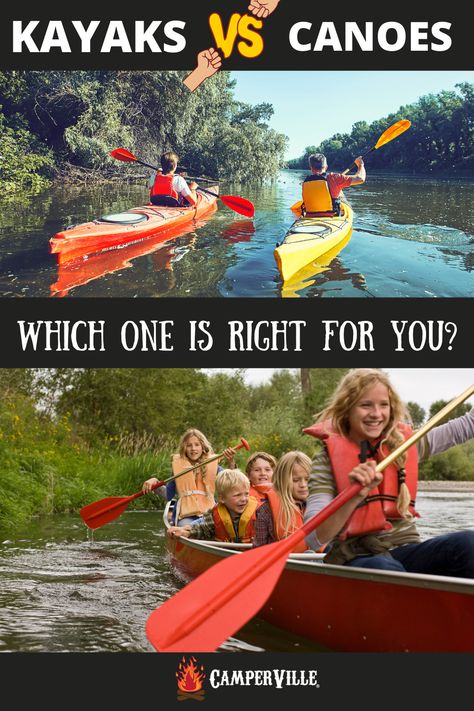 canoes versus kayaks - advantages and disadvantages of each Summertime Aesthetic, Canoe Trip, Water Adventure, Canoes, Hammock Camping, Canoe And Kayak, Canoeing, Kayaks, Paddle Boarding