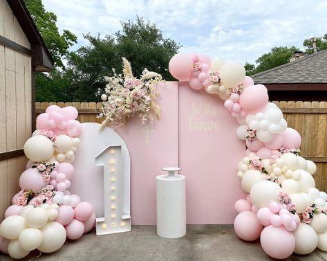 Baptismal And Birthday Theme, Baptism Theme Ideas Girl, Birthday And Baptismal Decoration, Baptism Backdrop Girl, Pink Baptism Decorations, Baptism Party Ideas Girl, Baptism First Birthday Girl, 1st Birthday And Baptism Ideas Girl, Baptism And First Birthday Girl