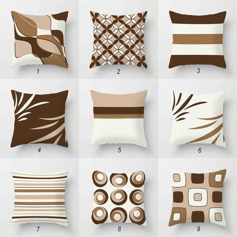 Neutral Throw Pillows, Beige, Brown Pillow Covers, Off White Pillows, Geometric Toss Pillows, Mix and Match, Sofa Pillows Decorative Pillows by DesignbyJuliaBars on Etsy https://www.etsy.com/listing/264544367/neutral-throw-pillows-beige-brown-pillow Living Room Decor Brown, Room Decor Brown, Sofa Texture, Living Room Decor Brown Couch, Cute Living Room, Brown Pillow Covers, Neutral Throw Pillows, Diy Living Room Decor, Brown Couch