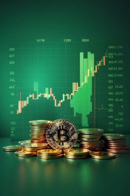 Photo bitcoin is going up on the chart | Premium Photo #Freepik #photo Bitcoin Images, Bitcoin Background, Paradise Images, Bitcoin Trading, Investment Tips, Cute Wallpaper For Phone, Go Up, Stock Trading, Visual Content