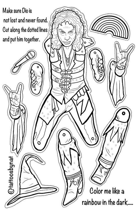 Tattoo Artist Creates Hard Rocking Paper Doll Coloring Book Tattoo Coloring Pages, Paper Doll Coloring, Coffee Labels, Dibujos Toy Story, Tattoo Coloring Book, Fathers Day Coloring Page, Hello Kitty Coloring, Pokemon Coloring Pages, Pokemon Coloring