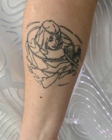 Studio Ghibli Tattoo Ponyo, Ponyo Jellyfish Tattoo, Ghibli Sleeve Tattoo, The Cat Returns Tattoo, Ponyo Tattoo, Miyazaki Tattoo, Bite Mark, Maching Tattoos, Studio Ghibli Tattoo