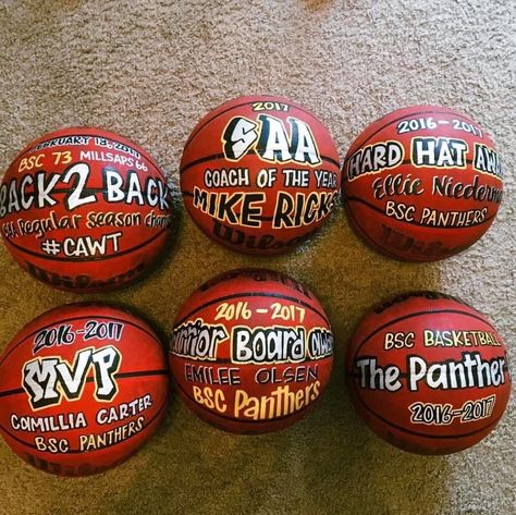 Hand Painted Customizable Basketballs - Etsy Stuco Posters, Painted Basketball, Basketball Diy, Basketball Painting, Basketball Designs, Basketball Senior Night, Photo Display Board, Basketball Coach Gifts, Sports Banquet