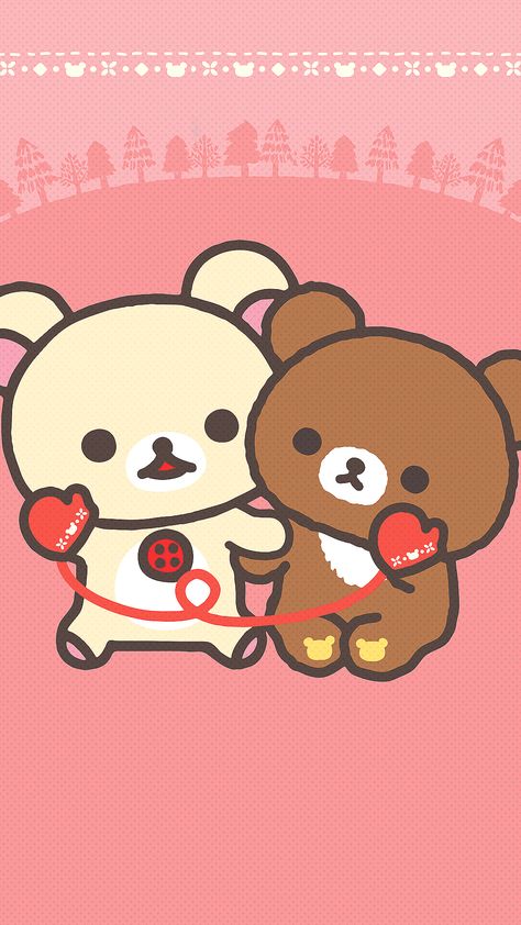 Chibi Bear, Bear Sanrio, Japan Hello Kitty, Pink Japan, Rilakkuma Wallpaper, Sanrio Pink, Hd Anime, Cute Wallpaper, Cute Little Drawings