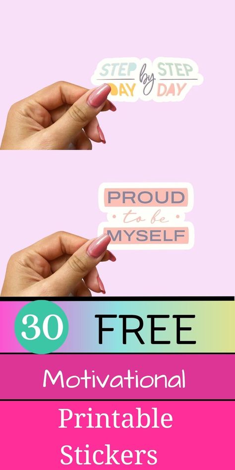 Free Printable Sticker Aesthetics | Printable Planner For Moms by  Mary Dumas Fitness Stickers Free Printable, Motivational Stickers Free Printable Inspirational Quotes, Positive Stickers Free Printable, Motivational Stickers Free Printable, Cricut Stickers Free Printable, Printable Stickers For Journal, Free Printable Sticker, Planner For Moms, Stickers For Journal