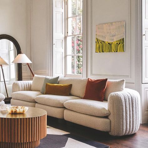 inscapesdesign@gmail.com on Instagram: “How to make a scheme cozy and welcoming and still ever so chic! 🤍 images via @sohohome” Simple Arm Chair, Custom Couches, Sofa Bed Frame, Hosting Friends, Quiet Evening, Contemporary Interiors, Boucle Fabric, Loveseat Sofa, Looks Chic