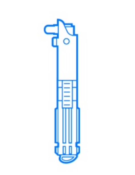 Luke Skywalker Lightsaber Drawing, Light Savers Drawing, Lightsaber Line Art, Anakin Skywalker Lightsaber Drawing, Anakin Lightsaber Drawing, Anikan Skywalker Tattoo, Light Sabors Tattoos, Anakin Skywalker Lightsaber Tattoo, Lightsaber Hilt Tattoo