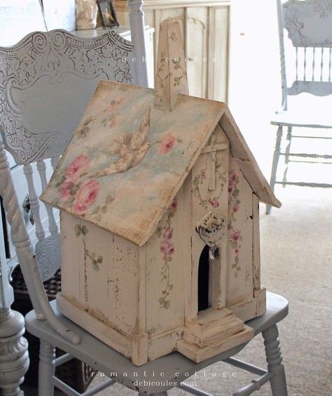 pinterest decorating with shabby ladders | Shabby Chic Romantic Birdhouse with Dove and Roses - Debi Coules ... Debi Coules, Muebles Shabby Chic, Shabby Chic Living, Deco Rose, Romantic Shabby Chic, Shabby Chic Living Room, Shabby Chic Bedroom, Shabby Style, Shabby Chic Bedrooms