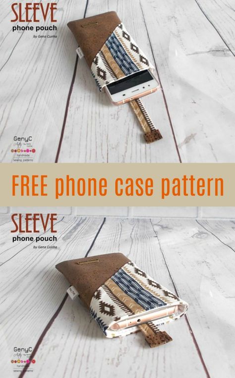 Phone Case Sewing Pattern, Sew Phone Case, Phone Pouch Diy Sewing, Phone Pouch Design, Diy Wallet Phone Case, Diy Phone Pouches, Cell Phone Holder Diy, Phone Case Sewing, Useful Sewing Projects