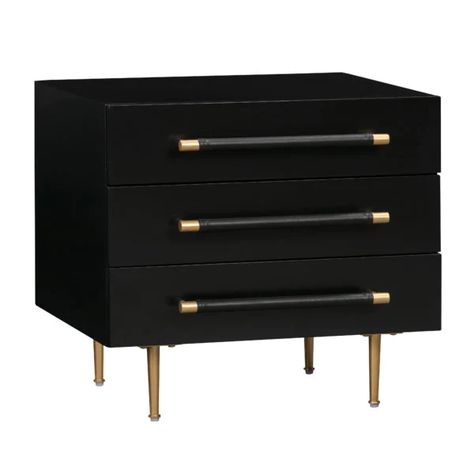 Drawer Dimensions, Three Drawer Nightstand, Black Nightstand, Tov Furniture, Glass Furniture, Ashley Furniture Homestore, Modern Nightstand, Furniture Care, High Fashion Home