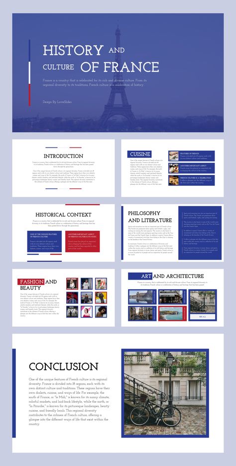 Beautiful History of France - free Google Sli France Presentation, Theme For Presentation, French Presentation, Powerpoint Presentation Ideas, Culture Of France, Class Presentation, Slideshow Presentation, Free Ppt Template, Canva Tips