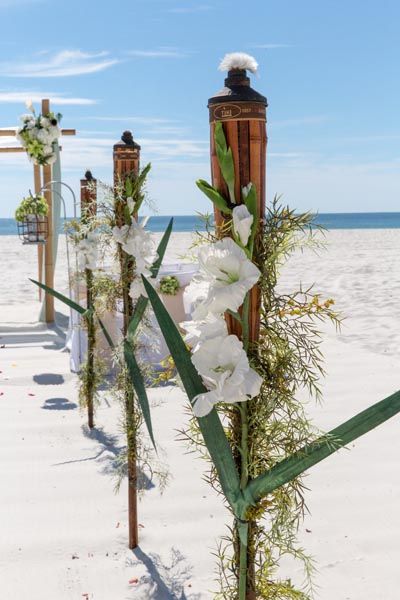 Beach Wedding Package Photo Gallery | Big Day Weddings Gulf Shores Alabama Beach, Beach Wedding Aisles, Sunset Beach Weddings, Beach Wedding Decorations Reception, Alabama Beaches, Gulf Shores Alabama, Smoothie Bar, Wedding Venues Beach, Tiki Torches