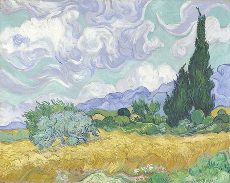 Wheatfield With Cypresses, Circular Canvas Painting, Jay Core, Loving Vincent, Painted Wings, Art Vincent Van Gogh, Vincent Willem Van Gogh, Circular Canvas, Single Art