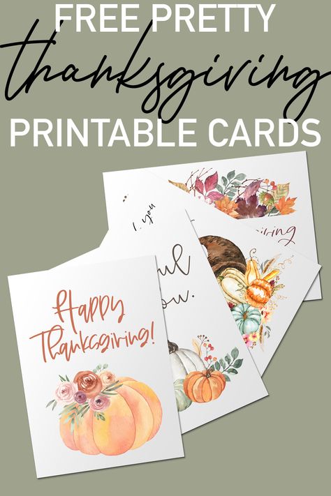 Get this set of free pretty Thanksgiving cards. Each Thanksgiving card features a watercolor design with pretty fall elements such as pumpkins, fall foliage, fall flowers, and more. The Thanksgiving cards printable set comes with 10 free cards. #thanksgivingcards #thanksgivingcraft #freeprintables #freethanksgivingprintables Free Thanksgiving Cards, Thanksgiving Day Cards, Diy Thanksgiving Cards, Thanksgiving Labels, Thanksgiving Cards Printable, Happy Thanksgiving Cards, Free Printable Thanksgiving, Thanksgiving Cards Handmade, Free Thanksgiving Printables